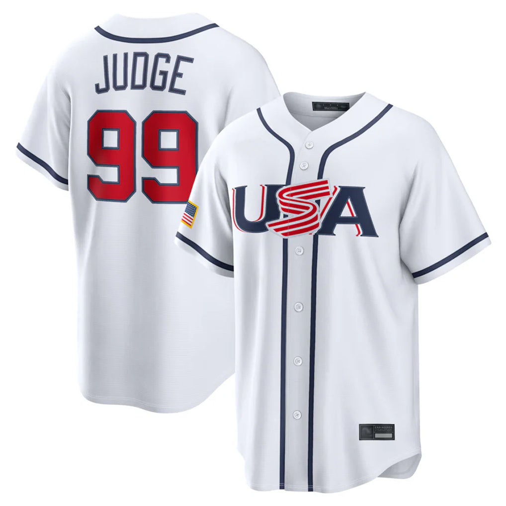 Tlead NY.Yankees #99 Aaron Judge Player White USA 2026 World Classic Limited Game Stitched Jerseys