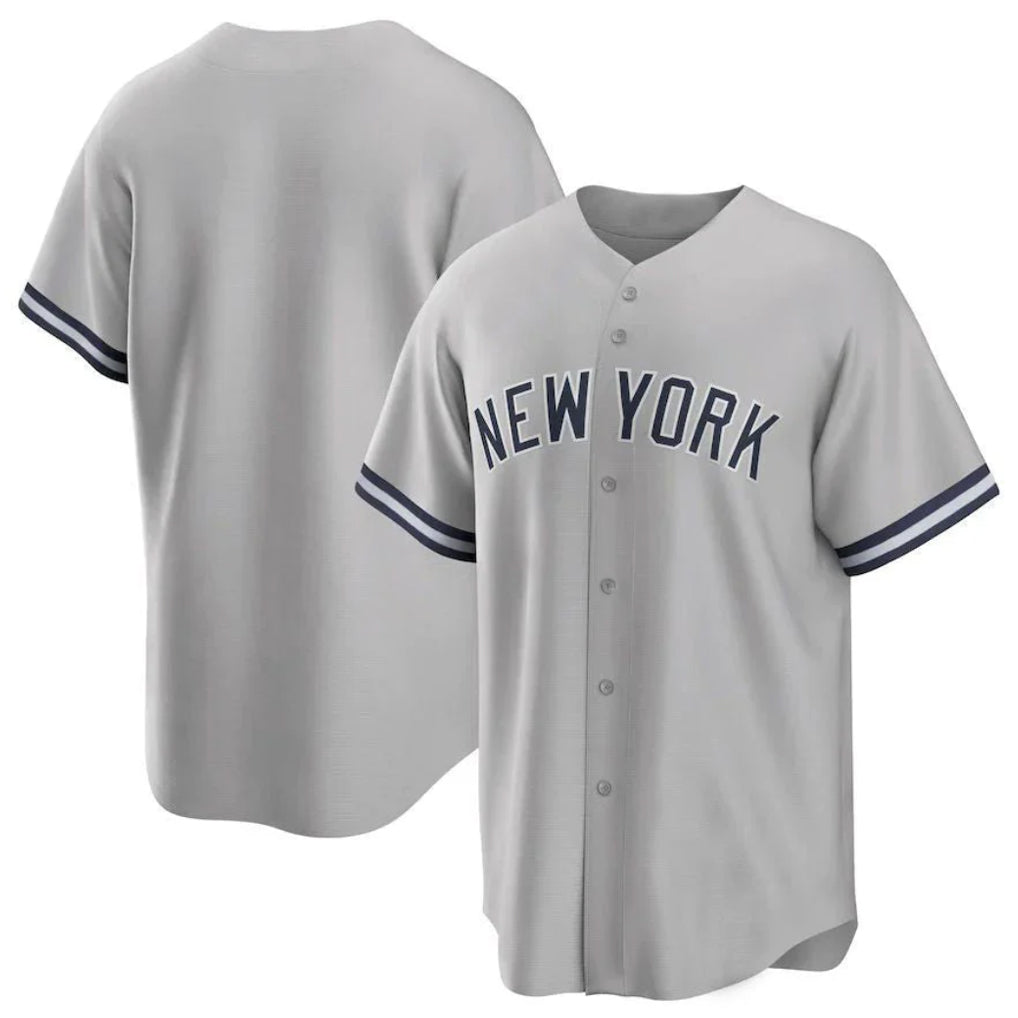 Tlead NY.Yankees Blank Player Gray Road Game Stitched Jerseys