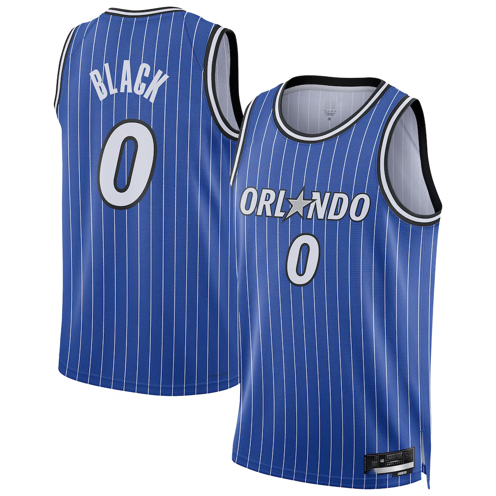 Tlead O.Magic #0 Anthony Black Blue Swingman Player Jerseys - Icon Edition