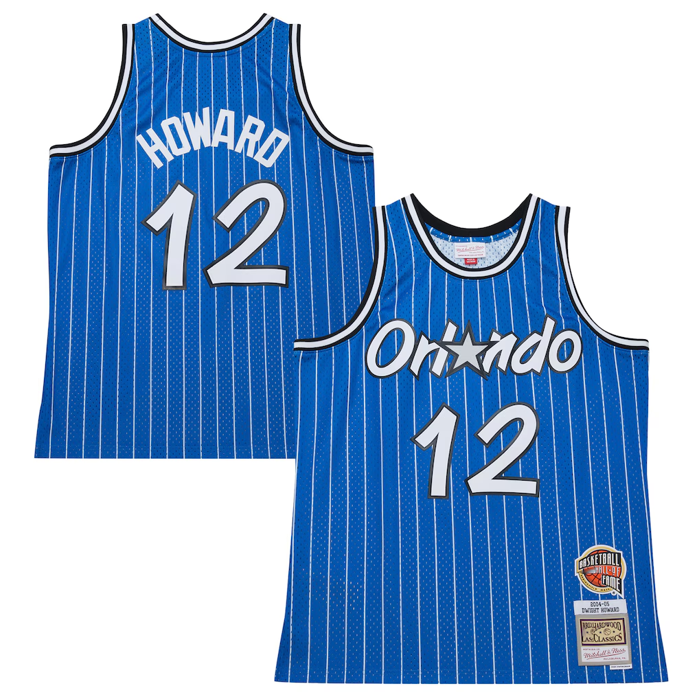 Tlead O.Magic #12 Dwight Howard Blue 200405 Hardwood Classics Hall of Fame Swingman Jerseys
