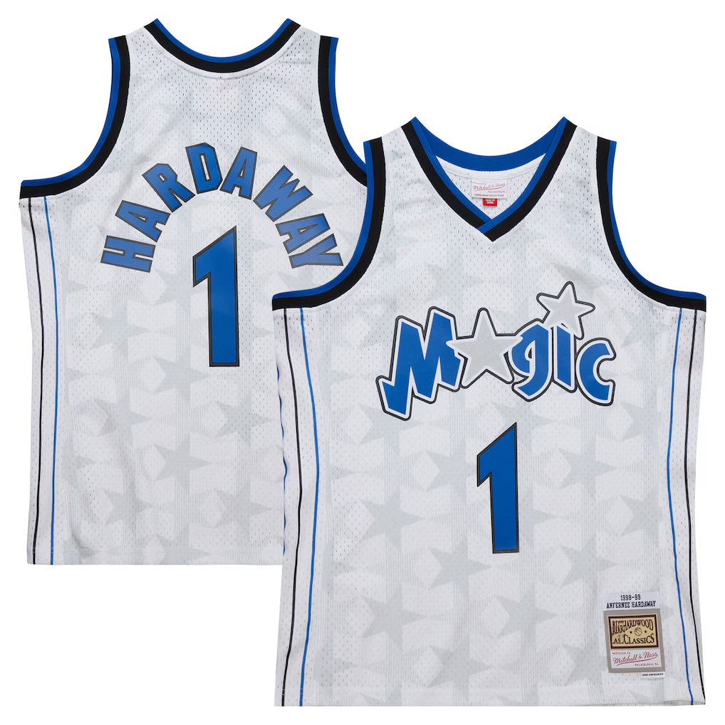 Tlead O.Magic #1 Penny Hardaway Mitchell & Ness White 1998-99 Hardwood Classics Swingman Jerseys
