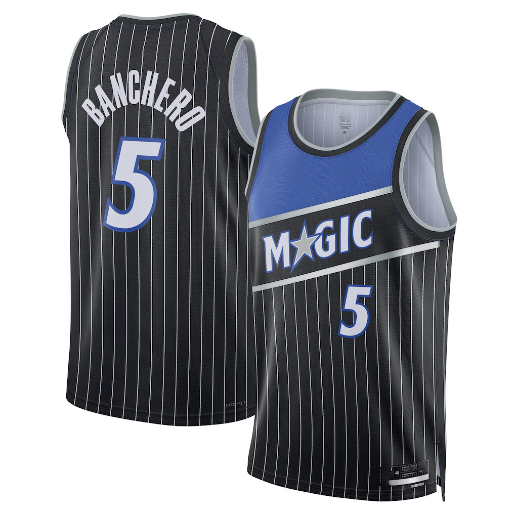 Tlead O.Magic #5 Paolo Banchero Black Swingman Jerseys - Statement Edition