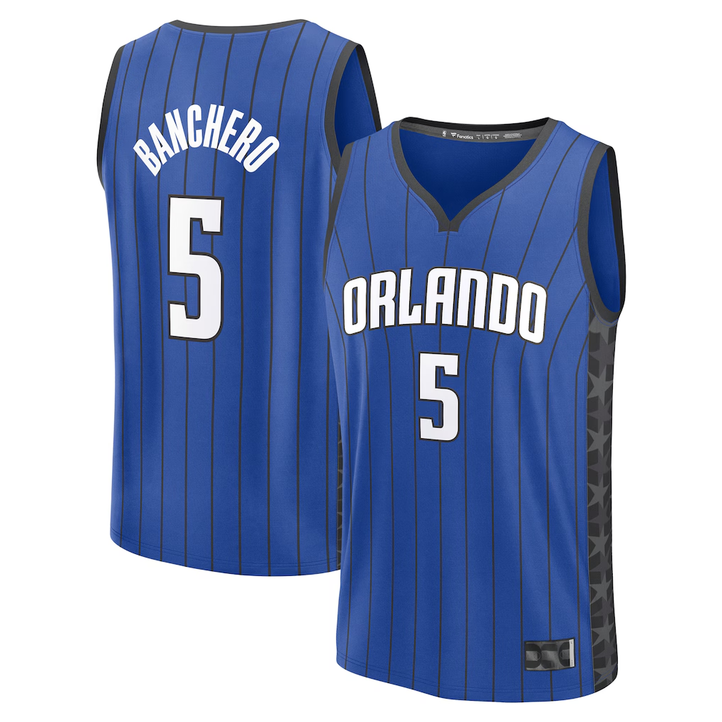 Tlead O.Magic #5 Paolo Banchero  Blue Fast Break Replica Player Jerseys - Statement Edition