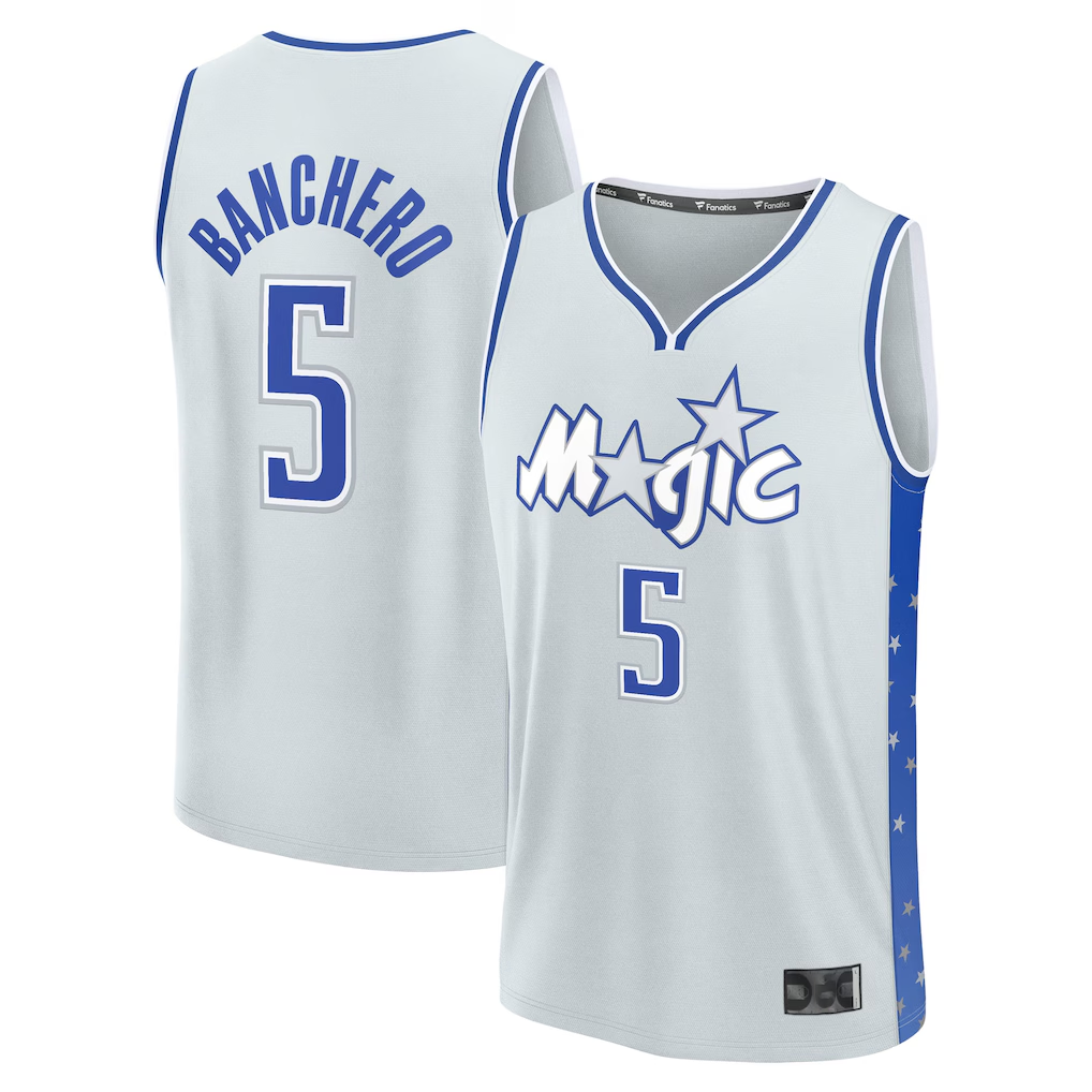 Tlead O.Magic #5 Paolo Banchero  Silver 2025-26 City Edition Fast Break Jerseys