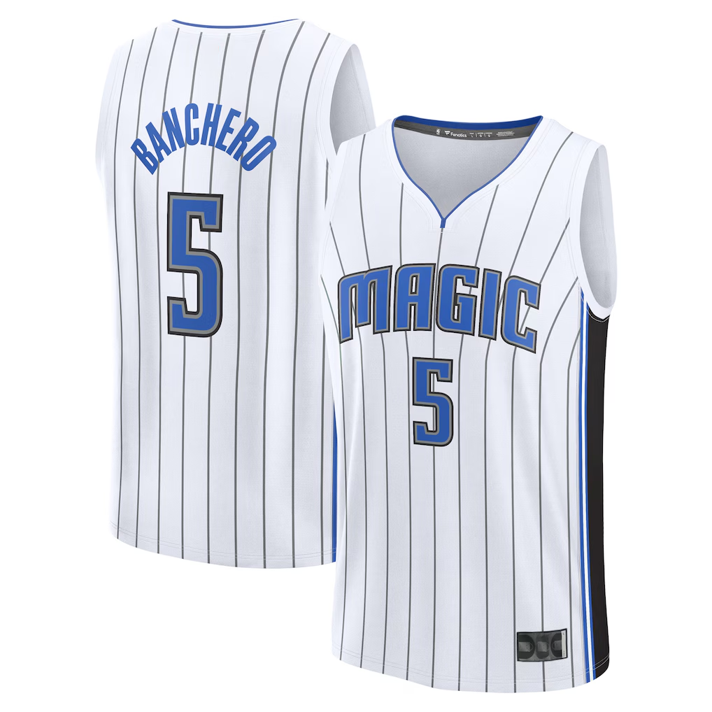 Tlead O.Magic #5 Paolo Banchero  White Fast Break Replica Player Jerseys - Association Edition