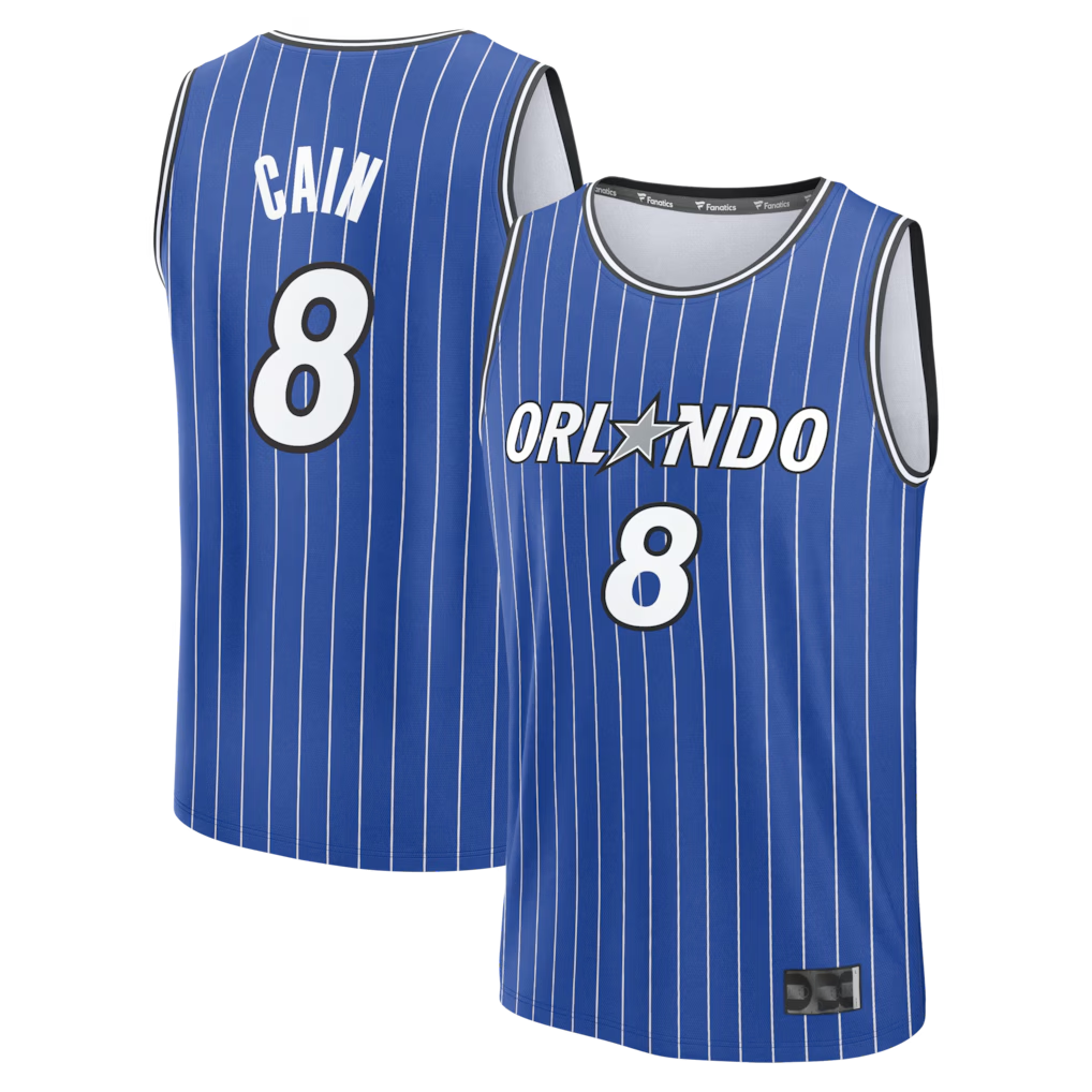 Tlead O.Magic #8 Jamal Cain Blue Fast Break Jerseys - Icon Edition