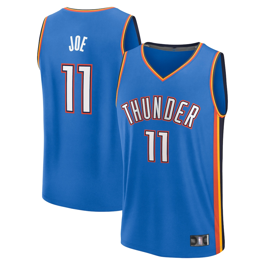 Tlead OC.Thunder #11 Isaiah Joe Blue Fast Break Replica Player Stitched Jerseys- Icon Edition