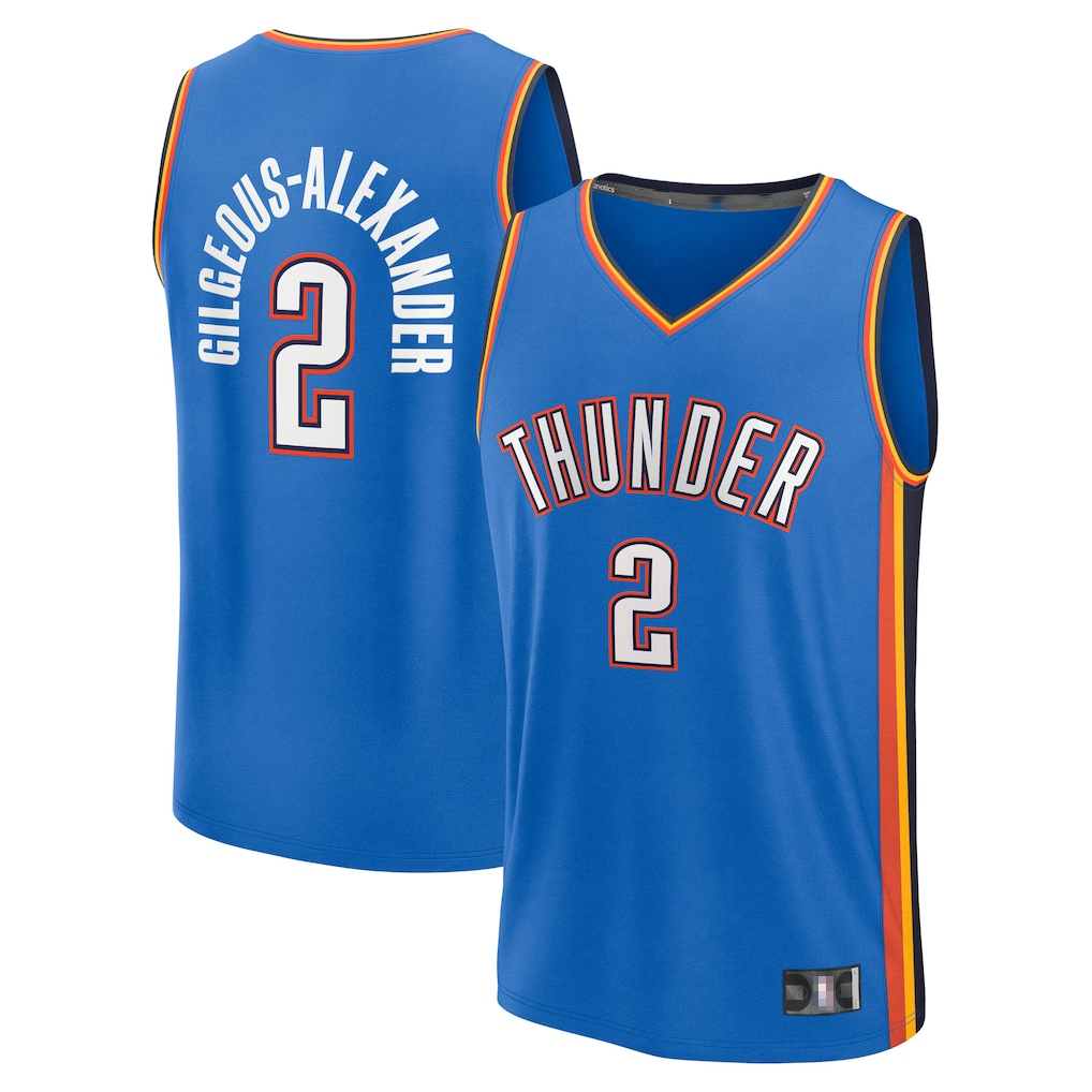 Tlead OC.Thunder #2 Shai Gilgeous-Alexander Blue Big & Tall Fast Break Stitched Jerseys- Icon Edition