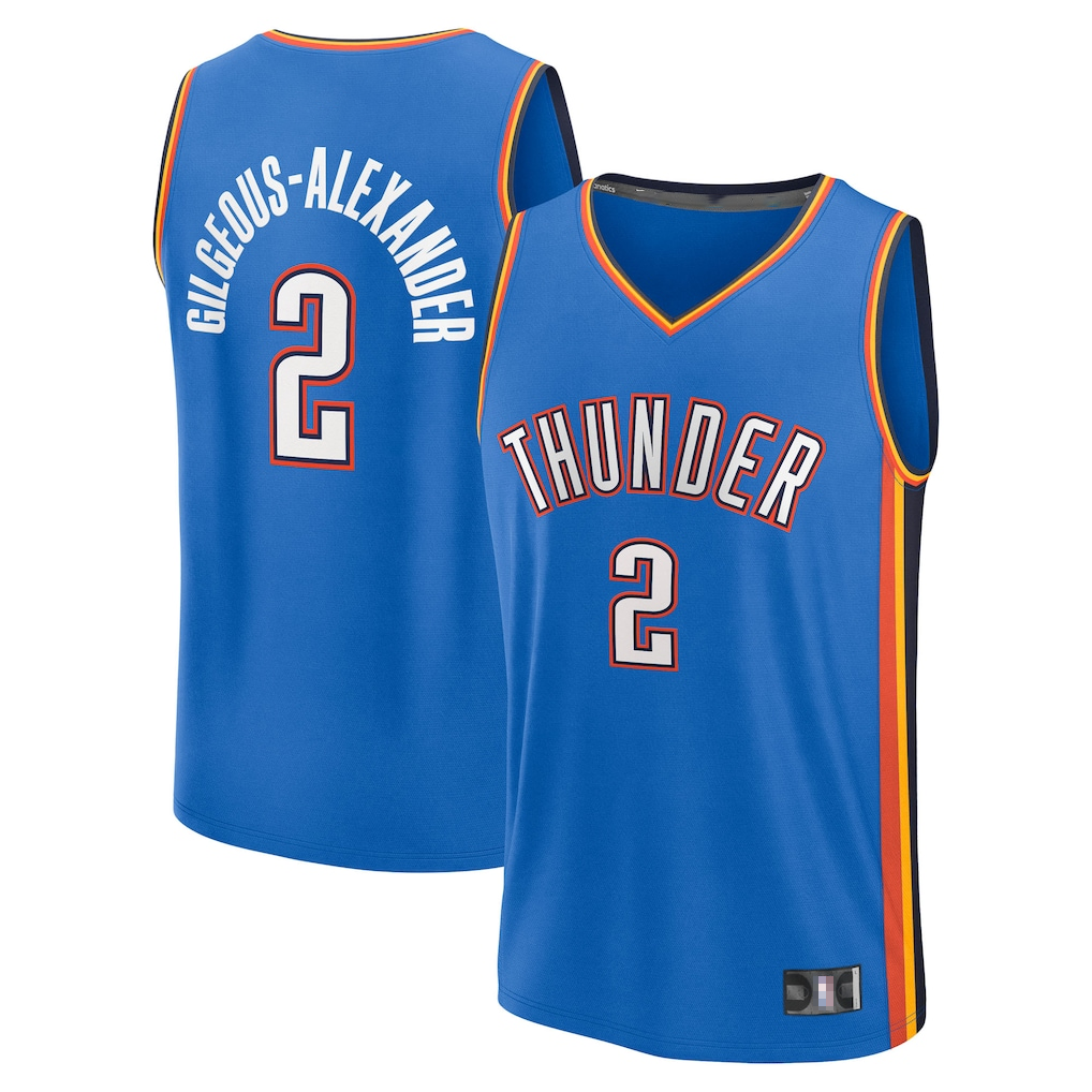 Tlead OC.Thunder #2 Shai Gilgeous-Alexander Blue Fast Break Replica Player Stitched Stitched Jerseys-Icon Edition