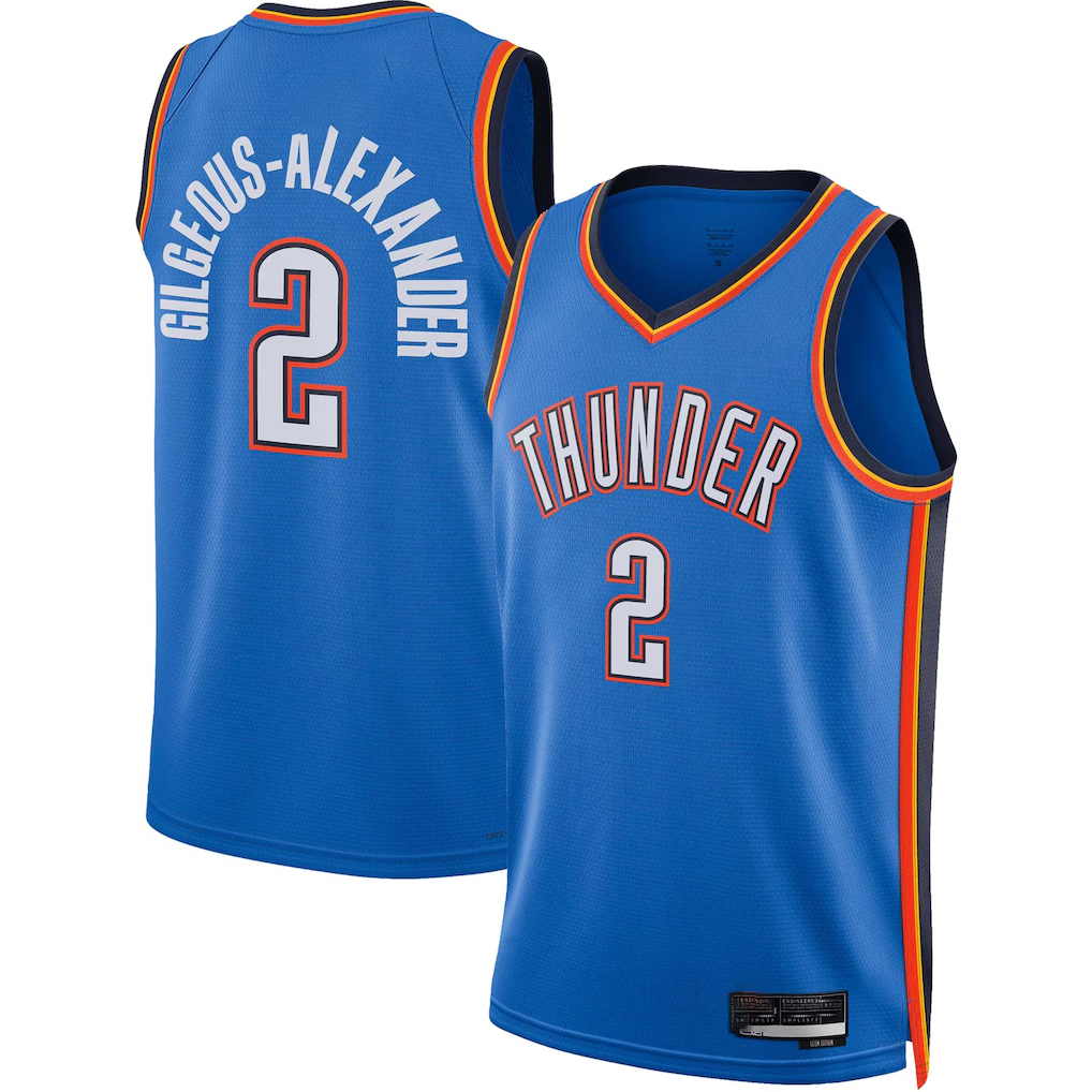 Tlead OC.Thunder #2 Shai Gilgeous-Alexander Blue Swingman Stitched Jerseys - Icon Edition