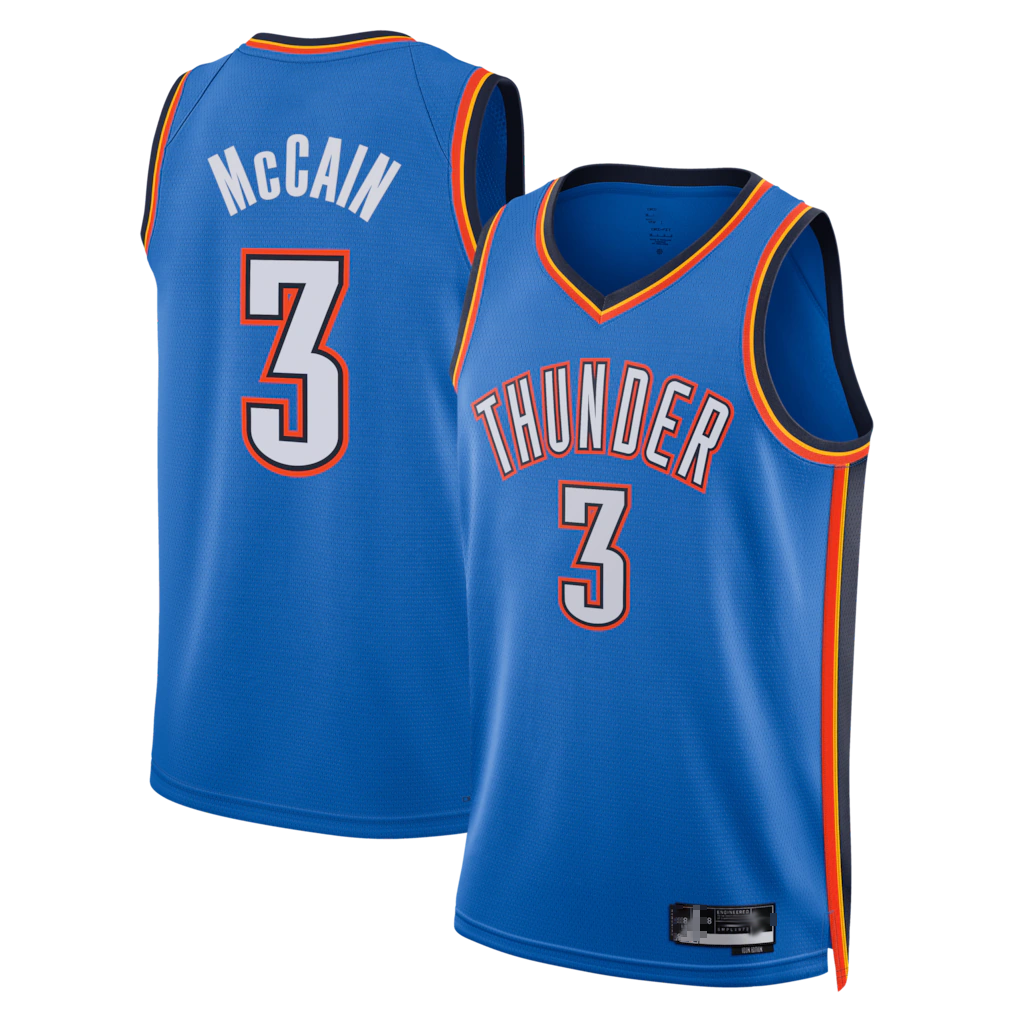 Tlead OC.Thunder #3 Jared McCain Blue Swingman Stitched Jerseys- Icon Edition