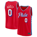 Tlead P.76ers #0 Tyrese Maxey  Red Fast Break Replica Player Jerseys - Statement Edition