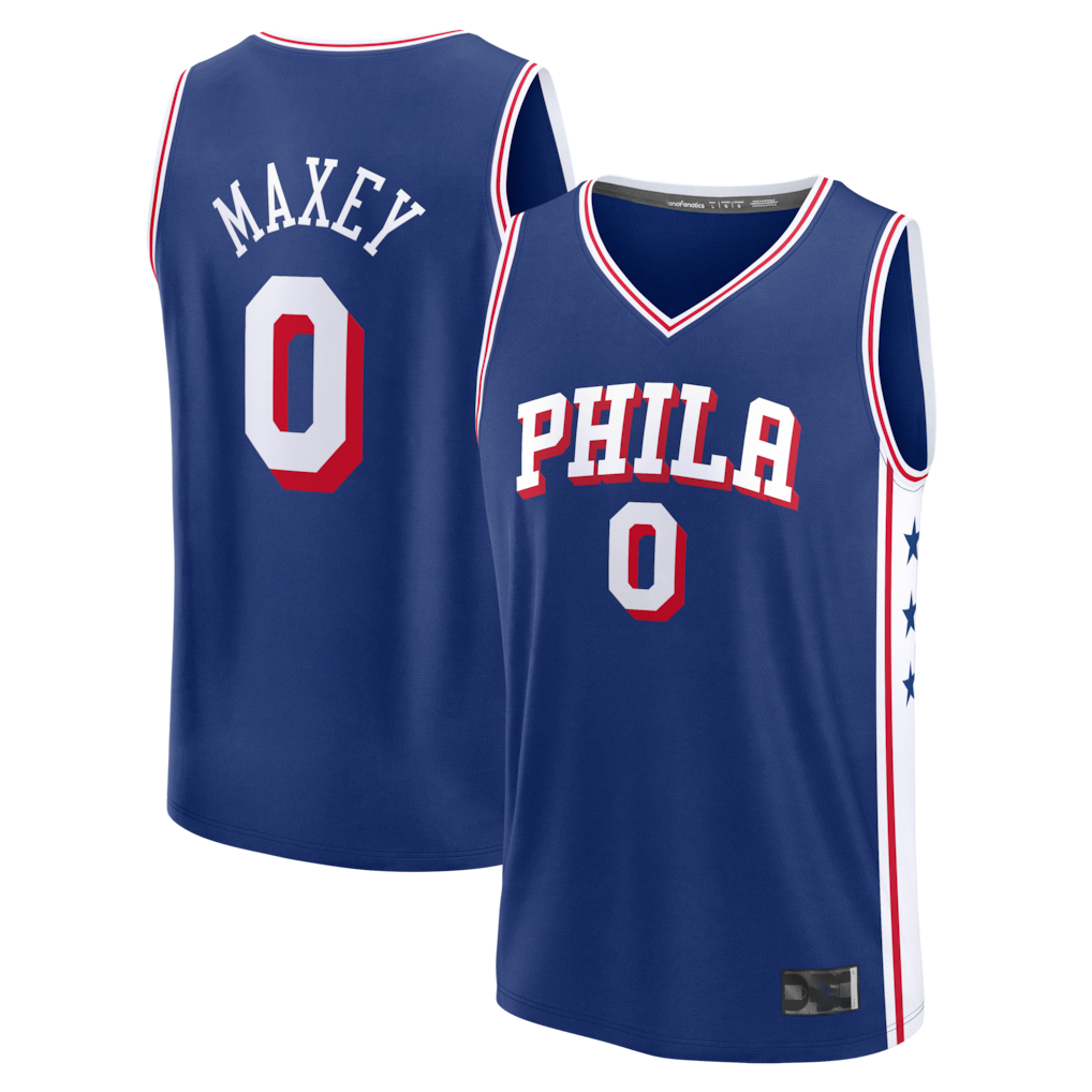Tlead P.76ers #0 Tyrese Maxey  Royal Fast Break Replica Player Jerseys - Icon Edition