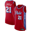 Tlead P.76ers #21 Joel Embiid Jordan Brand Red Authentic Player Jerseys - Statement Edition