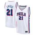 Tlead P.76ers #21 Joel Embiid White Fast Break Replica Player Jerseys - Association Edition