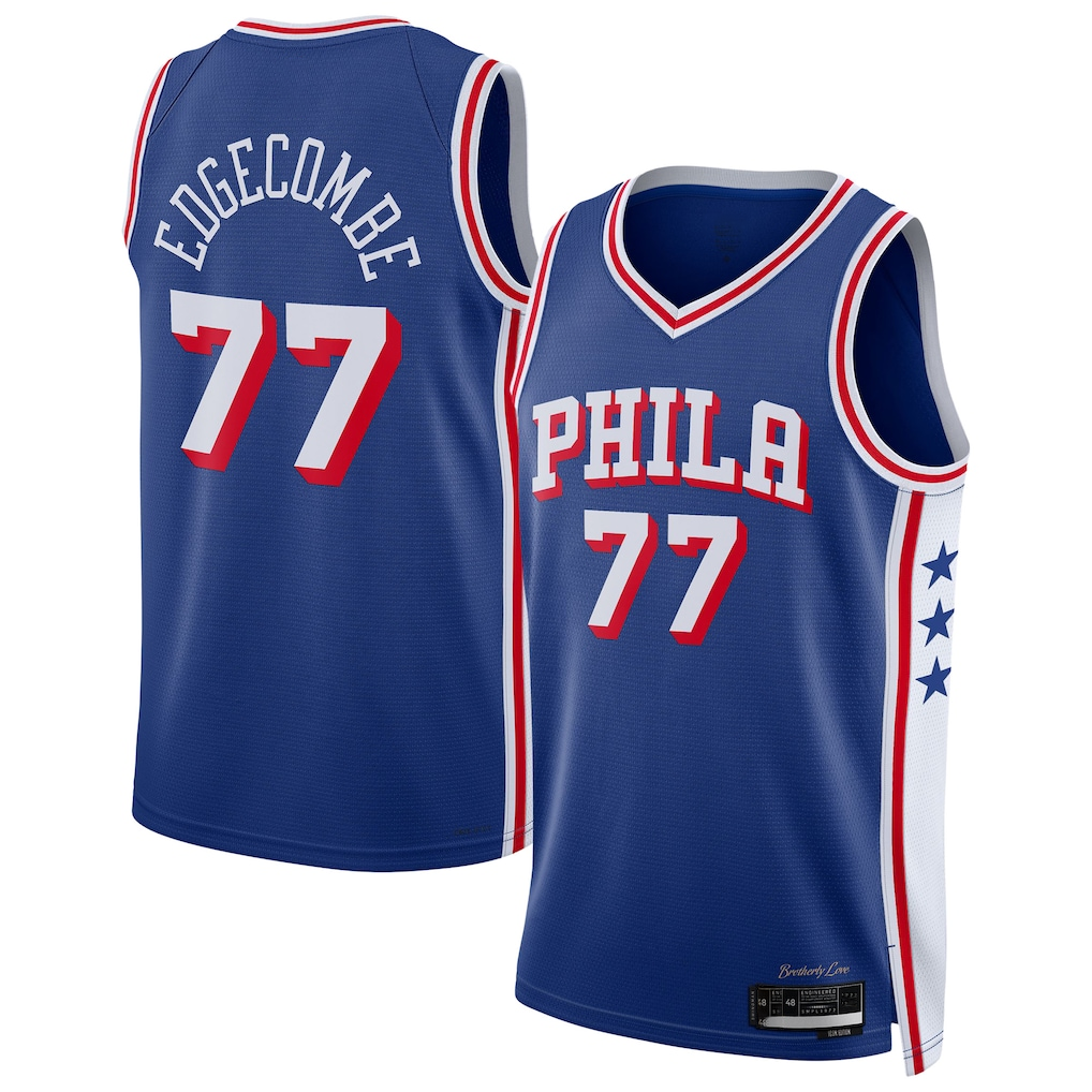Tlead P.76ers #77 VJ Edgecombe Royal Swingman Jerseys - Icon Edition
