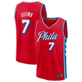 Tlead P.76ers #7 Jaylen Brown Red Fast Break Jerseys - Statement Edition