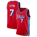 Tlead P.76ers #7 Jaylen Brown Red Swingman Jerseys - Statement Edition