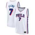 Tlead P.76ers #7 Jaylen Brown White Fast Break Jerseys - Association Edition