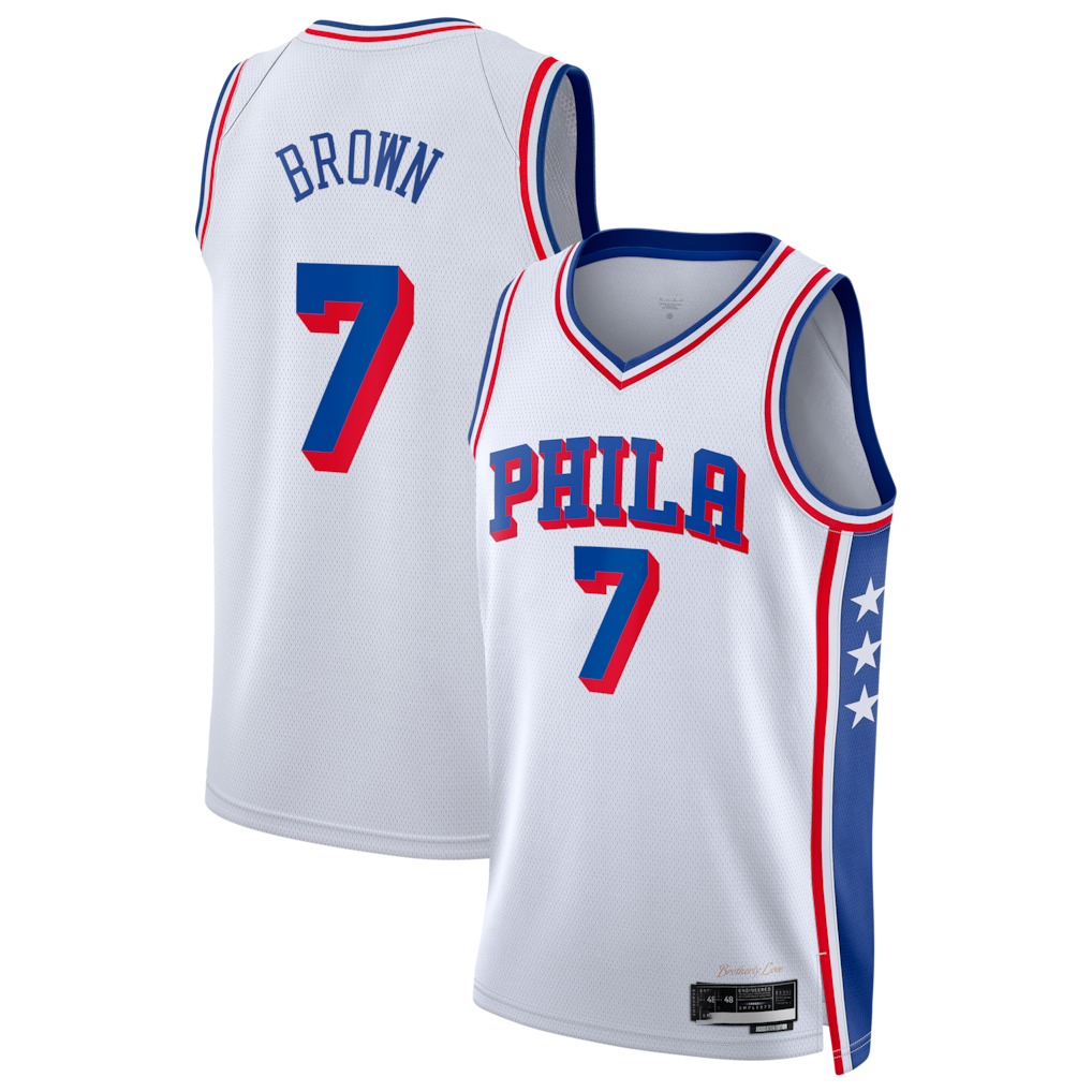 Tlead P.76ers #7 White Swingman Jerseys - Association Edition