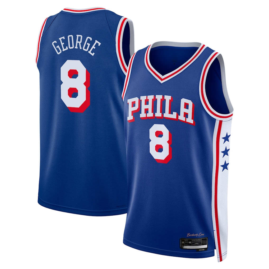 Tlead P.76ers #8 Paul George Royal 2024 Offseason Addition Swingman Jerseys