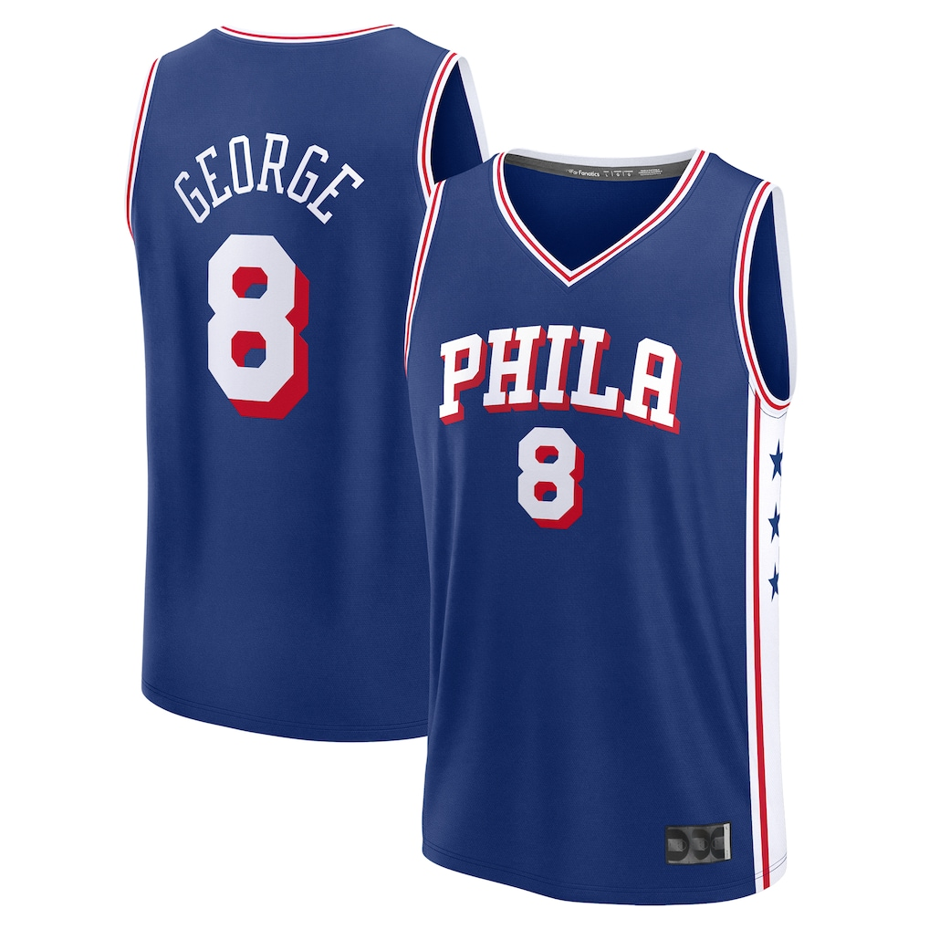 Tlead P.76ers #8 Paul George Royal Fast Break Replica Player Jerseys - Icon Edition