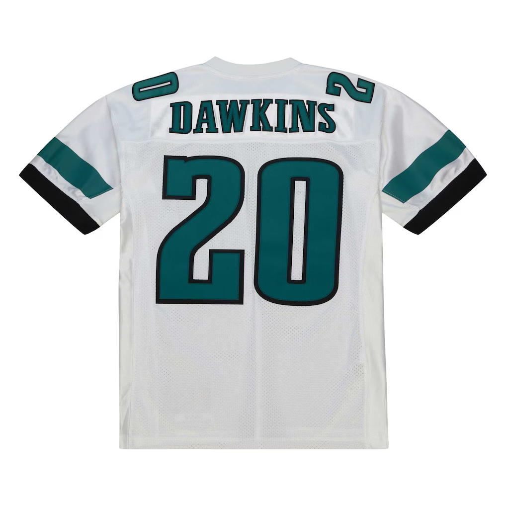 Tlead P.Eagles 1996 #20 Brian Dawkins Mitchell & Ness White Authentic Throwback Retired Player Stitched Puhic Jersey
