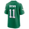 Tlead P.Eagles #11 A.J. Brown Green Alternate Game Player Jersey Stitched American Stitched Jersey