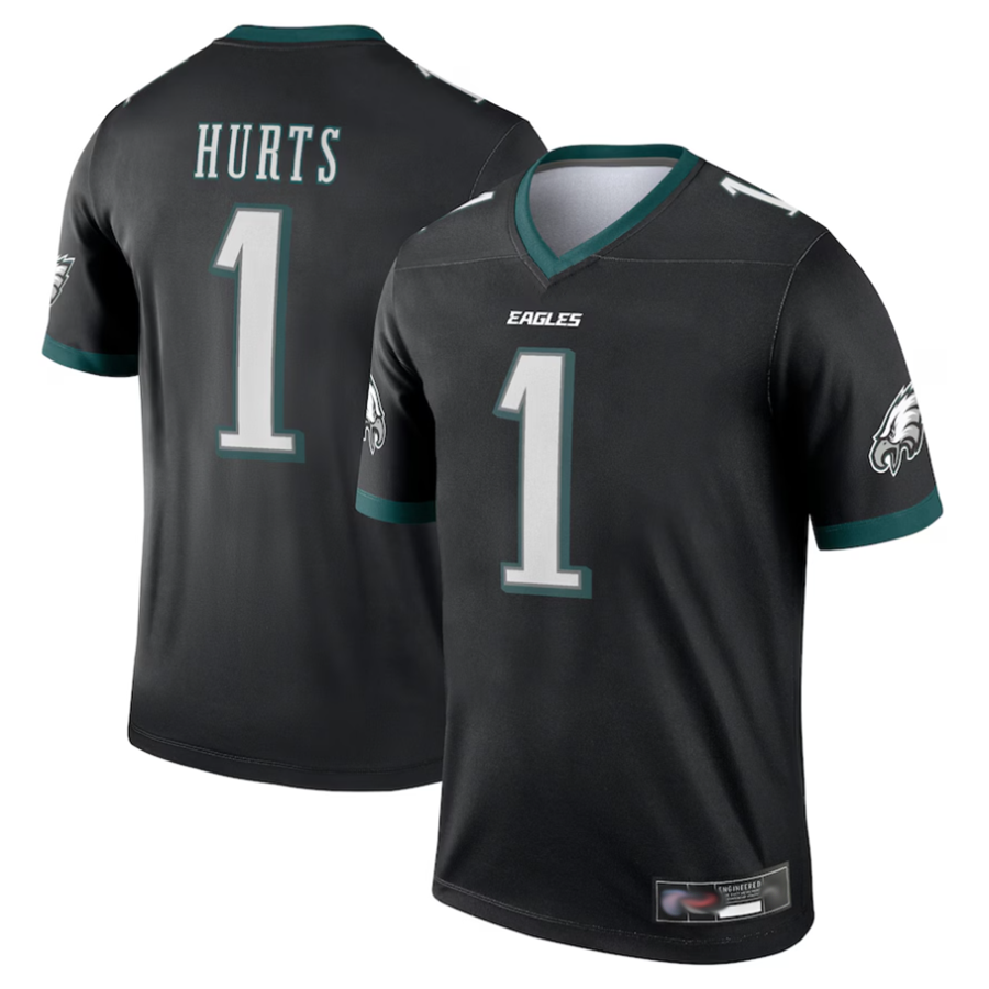 Tlead P.Eagles #1 Jalen Hurts Player Black Legend Stitched Jerseys