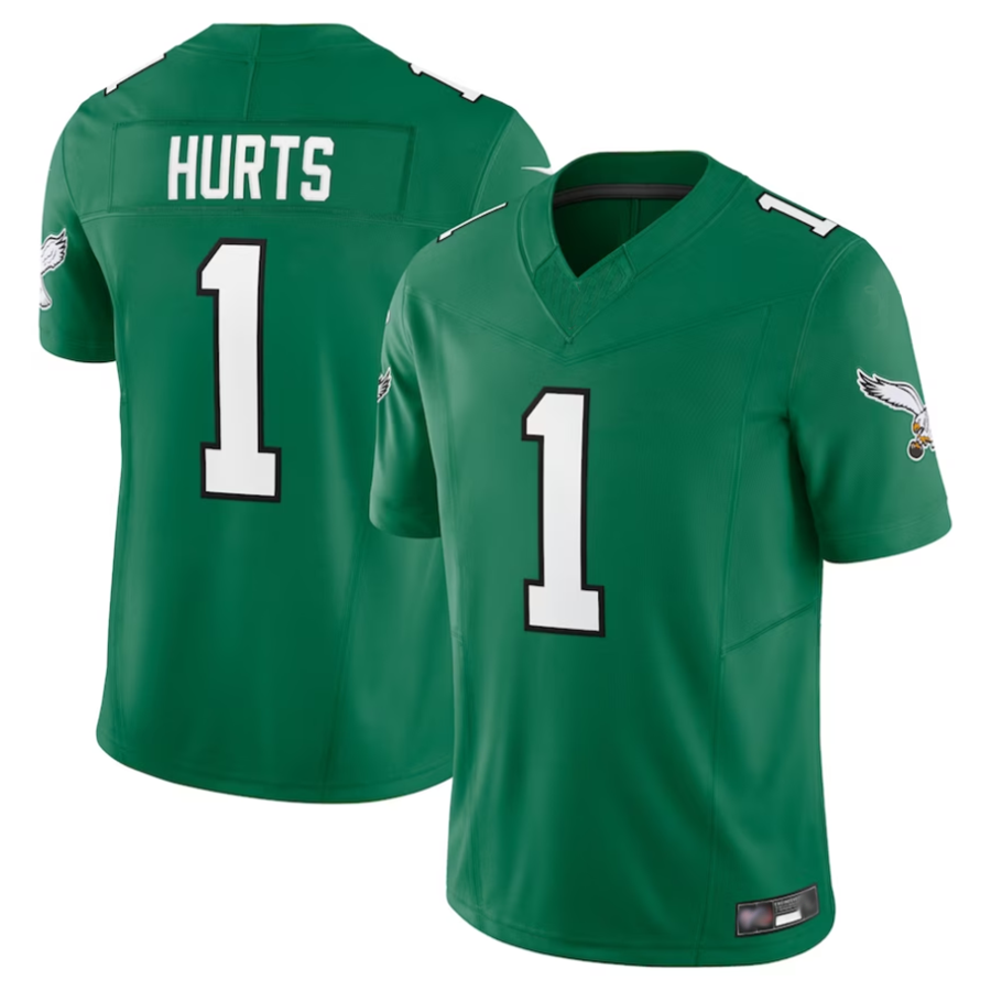 Tlead P.Eagles #1 Jalen Hurts Player Kelly Green Vapor F.U.S.E. Limited Stitched Jerseys