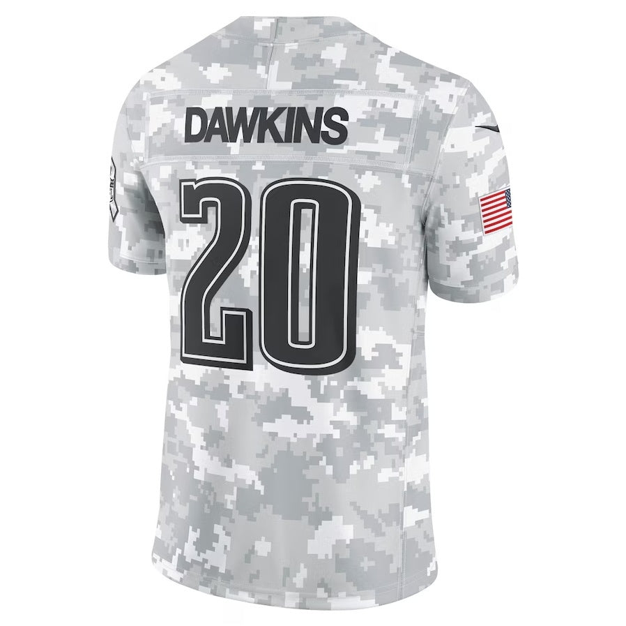 Tlead P.Eagles #20 Brian Dawkins Arctic Camo 2024 Salute to Service Retired Player Limited Stitched Jerseys