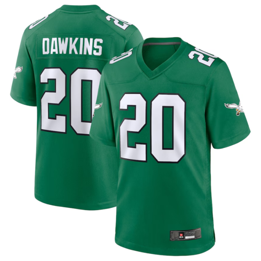 Tlead P.Eagles #20 Brian Dawkins Green Alternate Retired Player Game Stitched American Stitched Jerseys