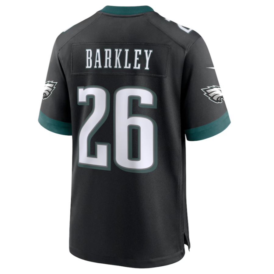 Tlead P.Eagles #26 Saquon Barkley Black Alternate Game Jersey Stitched American Stitched Jersey
