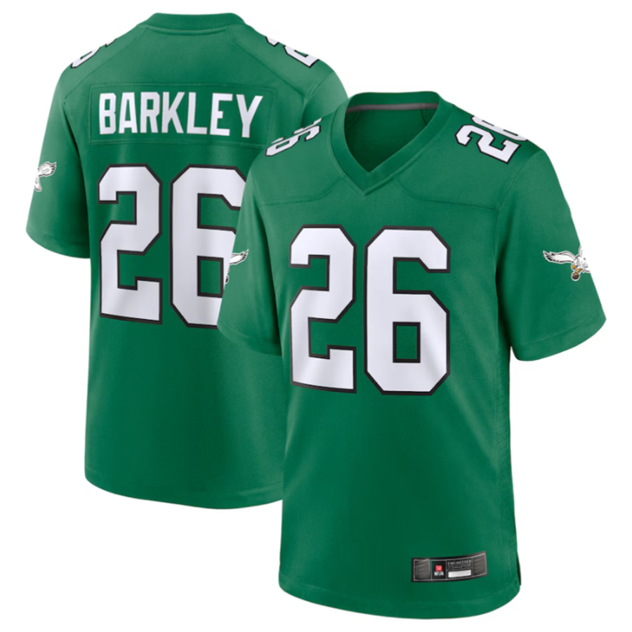 Tlead P.Eagles #26 Saquon Barkley Green Alternate Game Stitched American Stitched Jerseys