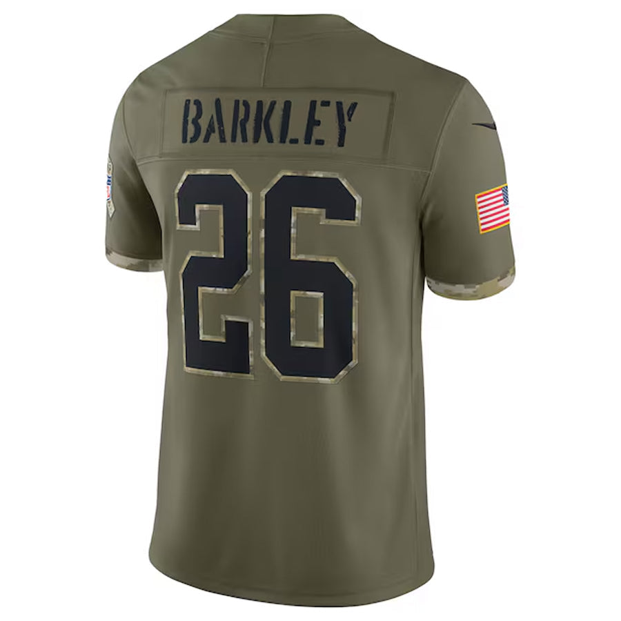 Tlead P.Eagles #26 Saquon Barkley Player Salute To Service Olive Stitched Jerseys
