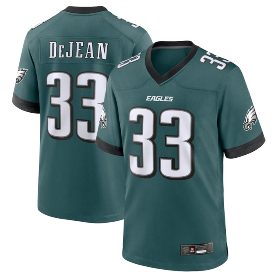 Tlead P.Eagles #33 Cooper DeJean Green 2024 Draft Alternate Player Game Stitched American Stitched Jerseys