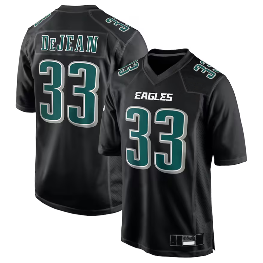 Tlead P.Eagles #33 Cooper DeJean Player Carbon Black Super Bowl LIX Fashion Game Player Stitched Jerseys