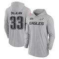 Tlead P.Eagles #33 Cooper DeJean Player Military Hoodie Gray Salute To Service Stitched Jerseys