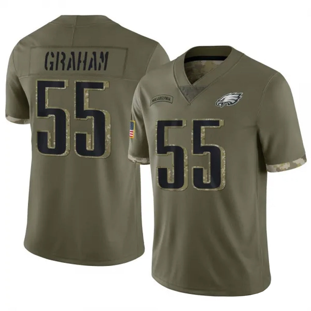 Tlead P.Eagles #55 Brandon Graham Player Salute To Service Olive Stitched Jerseys