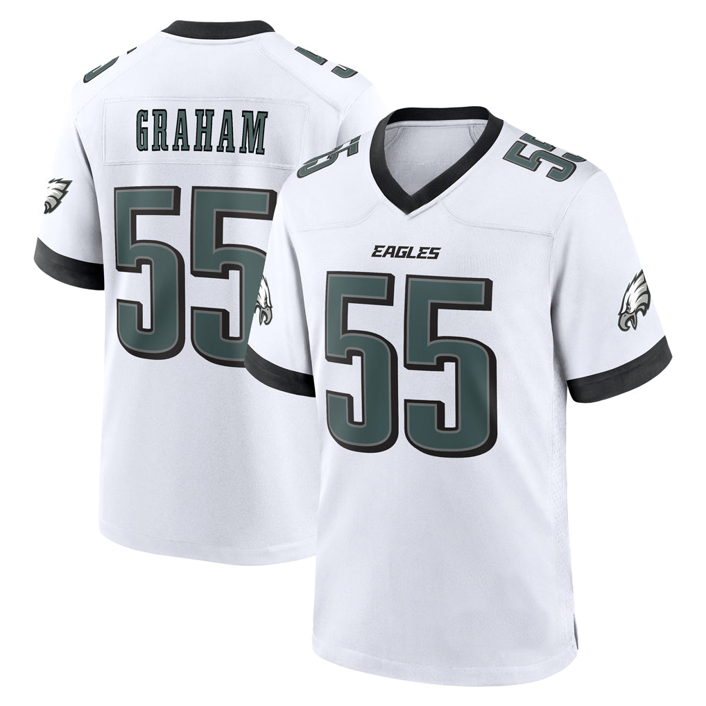 Tlead P.Eagles #55 Brandon Graham Player White Home Game Stitched Jerseys