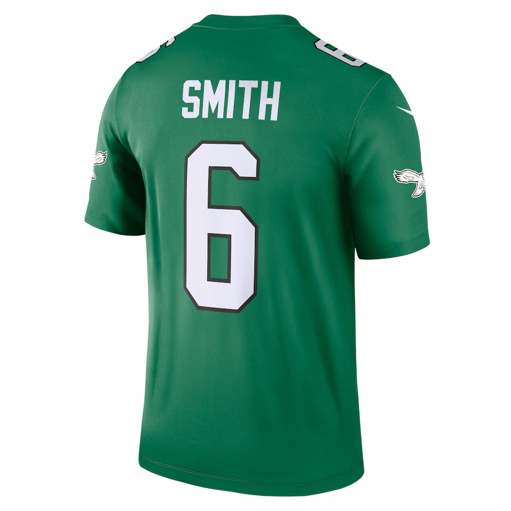 Tlead P.Eagles #6 DeVonta Smith Kelly Green Legend Player Performance Top Stitched Jerseys