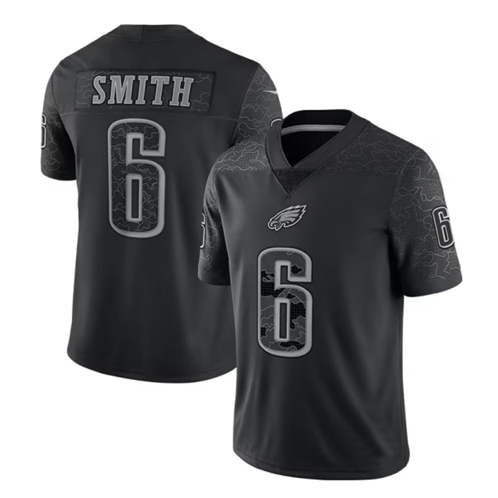 Tlead P.Eagles #6 DeVonta Smith Player Black REFLECTIVE Limited Stitched Jerseys