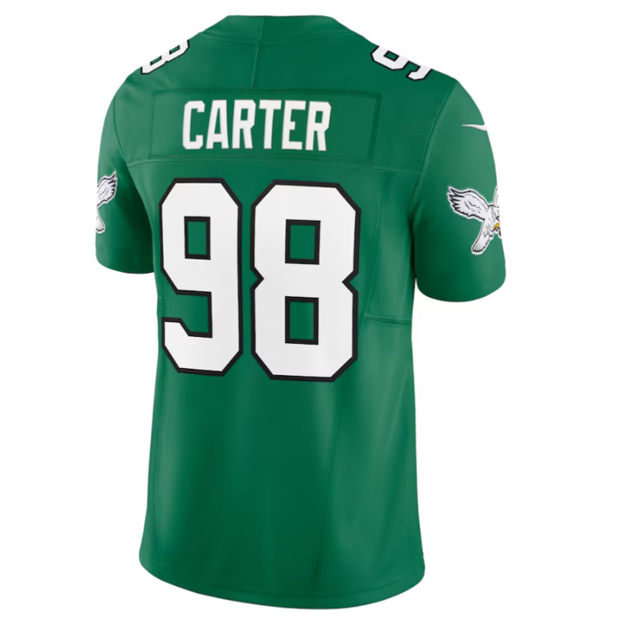 Tlead P.Eagles #98 Jalen Carter Green Alternate Vapor F.U.S.E. Limited Jersey Stitched American Stitched Jersey