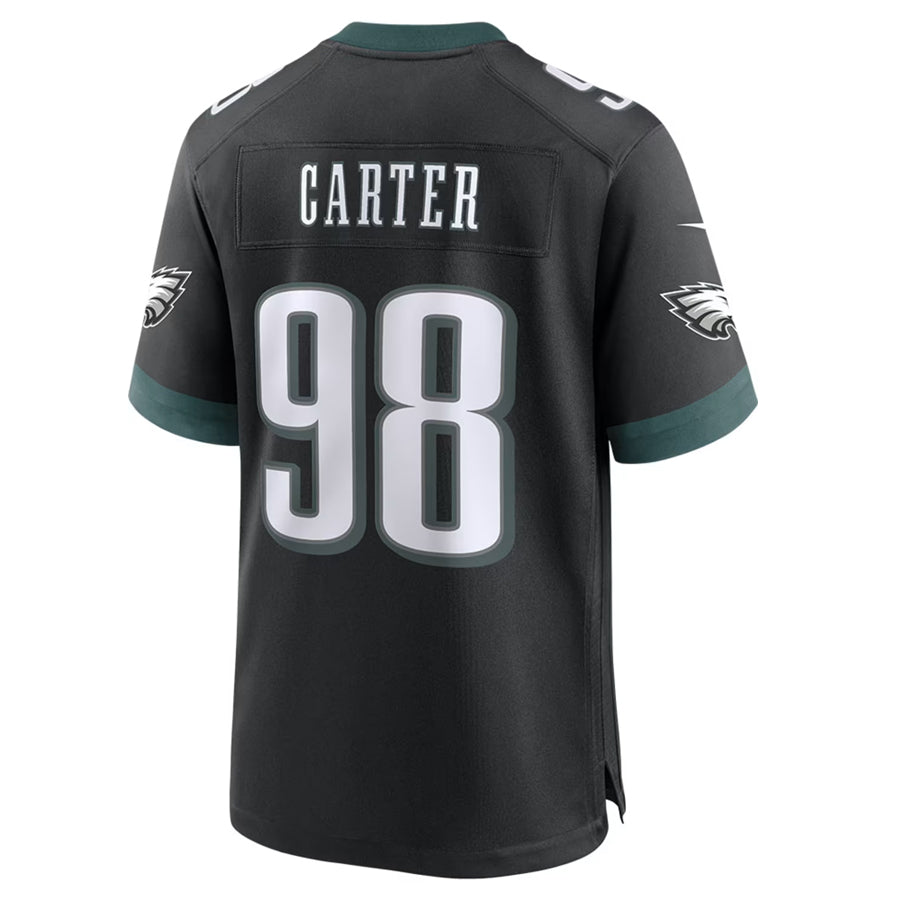 Tlead P.Eagles #98 Jalen Carter Player Black Home Game Stitched Jerseys