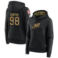 Tlead P.Eagles #98 Jalen Carter Player Black Military Hoodie Game Stitched Jerseys