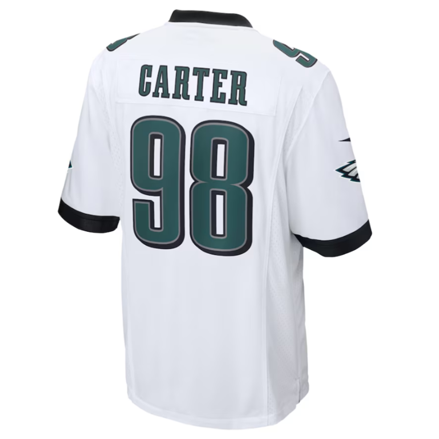 Tlead P.Eagles #98 Jalen Carter White Game Jersey Stitched American Stitched Jersey