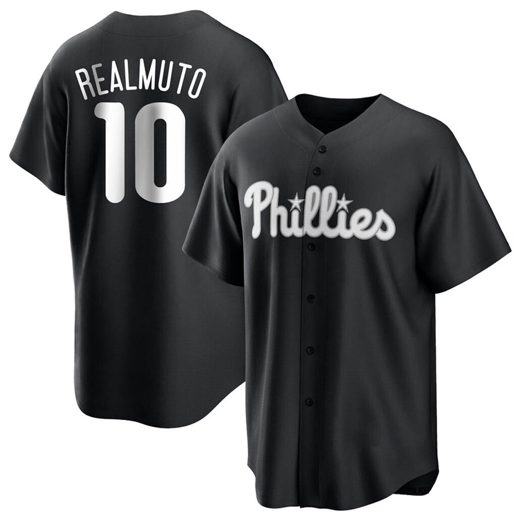 Tlead P.Phillies #10 J.T. Realmuto Player Black Alt Fashion Home Game Stitched Jerseys