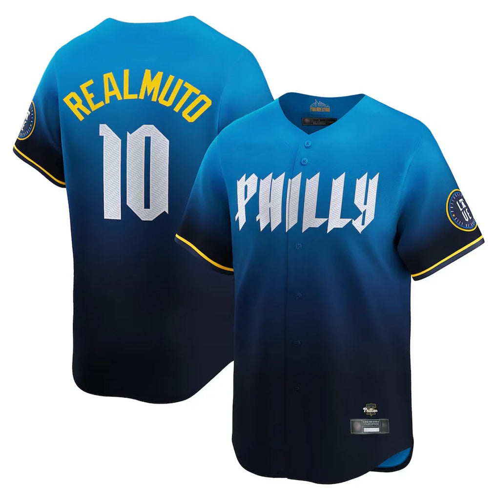 Tlead P.Phillies #10 J.T. Realmuto Player Blue City Connect Home Limited Stitched Jerseys