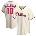 Tlead P.Phillies #10 J.T. Realmuto Player Cream Home Game Stitched Jerseys