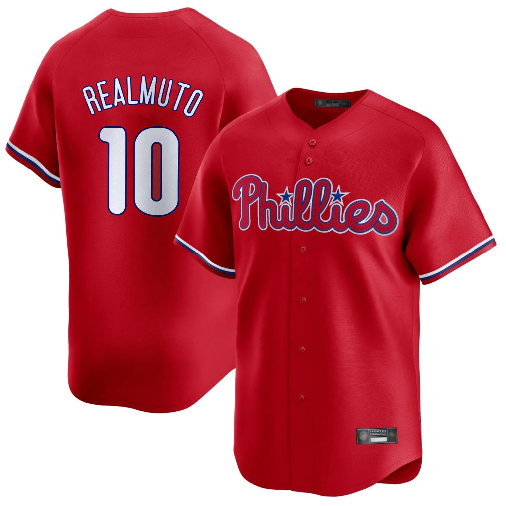Tlead P.Phillies #10 J.T. Realmuto Player Red Home Limited Stitched Jerseys